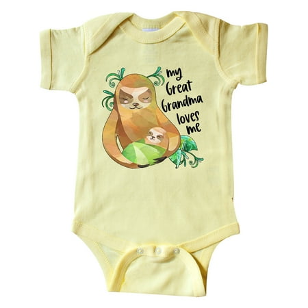 

Inktastic My Great Grandma Loves Me Cute Sloth and Baby Gift Baby Boy or Baby Girl Bodysuit