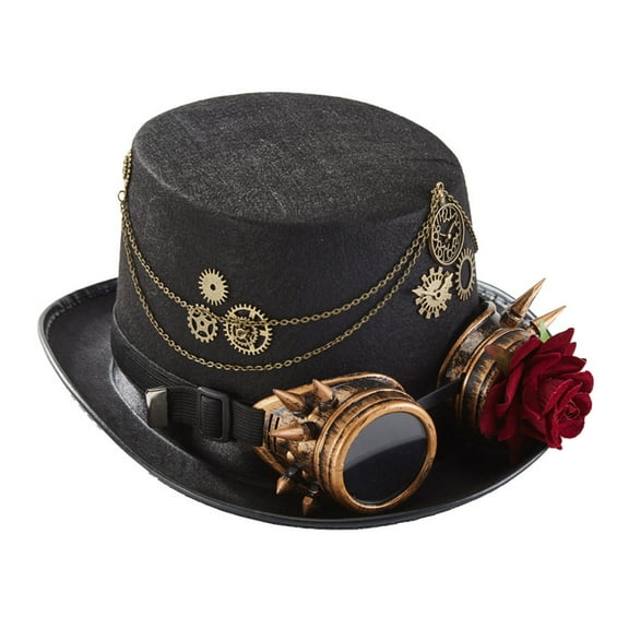 Steampunk Men Hat With Goggles Vintage Hat Gay Top Hat Gothic Steampunk Top Hat Halloween Masquerade