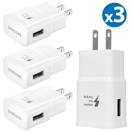 3 Pack Samsung Adaptive Fast Charging USB Side Port Wall Charger Plug Adapter For Samsung Galaxy S8 S9+ Plus Note 9 Note 8 Galaxy S7 Edge Galaxy Note 4 Apple iPhone X 8 Plus LG G7 Google Pixel 2