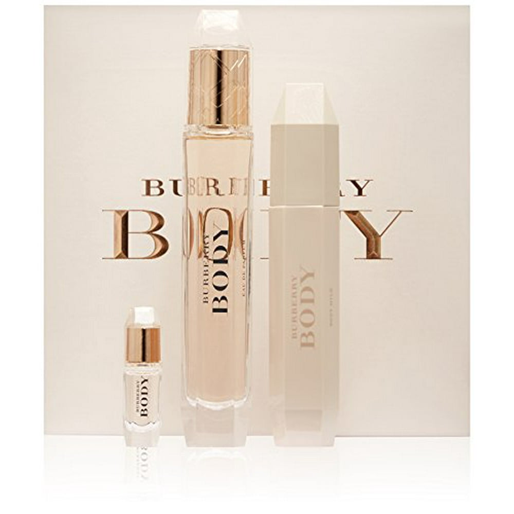 Burberry Burberry Body 3 PCS Gift Set for Women (2.8 oz EDP+3.4 oz Body Milk and .15 oz Mini