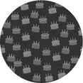 thumbnail image 1 of Ahgly Company Machine Washable Indoor Round Transitional Charcoal Black Area Rugs, 4' Round, 1 of 7