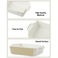 thumbnail image 3 of Ceramic Bakeware Set, Rectangular Baking Dish for Oven Lasagna Pans for Cooking, Kitchen, Cake Dinner, Banquet and Daily Use, 11.8 x 7.8 x 2.76 Inches of Casserole Dishes (Yellow), 3 of 7