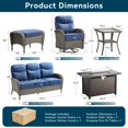 thumbnail image 7 of Unnifurnzi 10 Pieces Patio Furniture with Fire Pit-6'' Thick Cushions Outdoor Furniture with Swivel Rocker Chairs Couch and Ottoman Wicker Patio Furniture for Deck Porch Garden Poolside-Gray/Blue, 7 of 7
