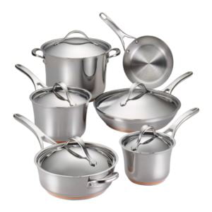 Anolon 77709 Nouvelle Stainless 11-Piece Cookware Set
