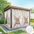 thumbnail image 6 of Outdoor Curtains for Patio Waterproof, Bunny Easter Outdoor Privacy Panels Grommet, Pink Blue Eggs Tulips Floral Rabbit Rustic Blackout Outside Curtains for Porch/Cabana 54"x108", 1 Panel, 6 of 8