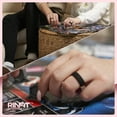 thumbnail image 3 of Rinfit Silicone Rings for Women & Men - Couple Sets Rubber Wedding Bands - Two Tone & Diamond Pear - Black & Gold, 3 of 5