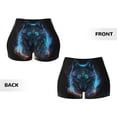 thumbnail image 3 of Sikiie Cool Blue Light Wolf Print Workout Shorts Women Scrunch Butt Gym Shorts Seamless High Waist Tummy Control Yoga Biker Athletic Shorts, 3 of 5