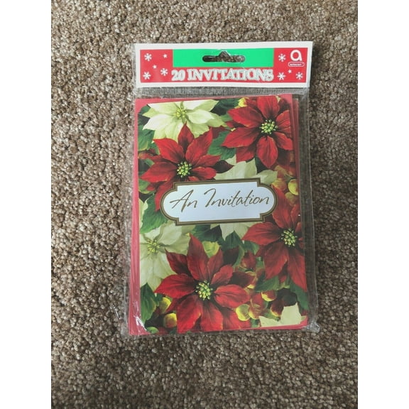 Regal Poinsetta Holiday Invitations 20 Count By Amscan