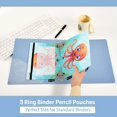 thumbnail image 5 of Cartoon Cute Octopus in Sea 2 Pack Pencil Pouch for 3 Ring Binder Smooth Zipper Folders with Pockets Clear Window Pencil Case, 5 of 6