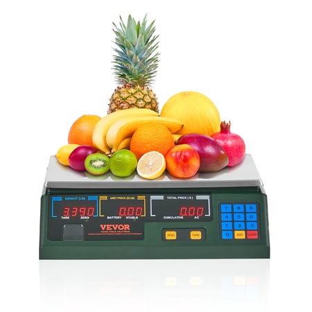 VEVOR Electronic Price Computing Scale 66 LB Digital Deli Weight Scales LED Digital Commercial Food Fruit Meat Produce Counting Weight for Retail Outlet Store Kitchen Restaurant Market