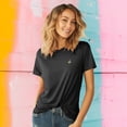 thumbnail image 3 of Dalix Sorcerer Frog Embroidered Cotton Relaxed Short Sleeve Tee T Shirt Womens in Dark Gray M Medium, 3 of 5