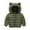 Army Green, variant on Tisuna Toddler Boys Girls Padded Jacket Solid Color Long Sleeve Bear Ear Hooded Coat Cute Lightweight Winter Kids Outerwear Army Green Size 18-24 Months