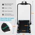 thumbnail image 2 of Ksports Foldable Home Treadmill, 2.5HP Under Desk Walking Pad, Black/Blue, 2 of 7