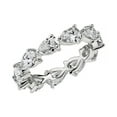thumbnail image 2 of 1.00 Carat Excellent Pear Shape Genuine Diamond Latest Design Engagement Eternity Band for Ladies Solid 18K White Gold Size 7.5, 2 of 7