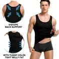 thumbnail image 4 of Mens Compression Undershirts Ultra Slimming Body Shaper Belly Control Vest Workout Active Gynecomastia Tank Tops, 4 of 5