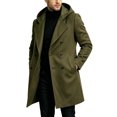 thumbnail image 6 of Trikvn Men Peacoat Wool Winter Trendy Tweed Long Hooded Double Breasted Overcoat Warm Vintage Outerwear with Pockets Thermal, 6 of 8