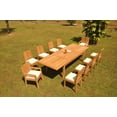 thumbnail image 4 of Grade-A Teak Dining Set: 10 Seater 11 Pc: 122" Atnas Rectangle Table And 10 Maldives Chairs (2 Arm & 8 Armless Chairs) Patio WholesaleTeak #51ML2811, 4 of 6