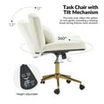thumbnail image 4 of Adjustable Modern Swivel Velvet Desk Task Chair for Makeup Vanity Ivory, 4 of 8