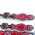 thumbnail image 3 of MOUSM Western Leather Headstall & Breast Collar Set Silver Rhinestone, 3 of 13
