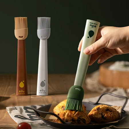 

ZEAVAN Lightweight Oil Brush Food Grade Heat Resistant Silicone Long Handle Barbecue Brush for Baking
