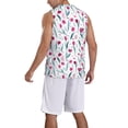 thumbnail image 2 of Naloa Tulips Flowers Basketball Jersey Reversible Men's Mesh Athletic Sports Shirts Training Practice S-4XLXX-Large, 2 of 6