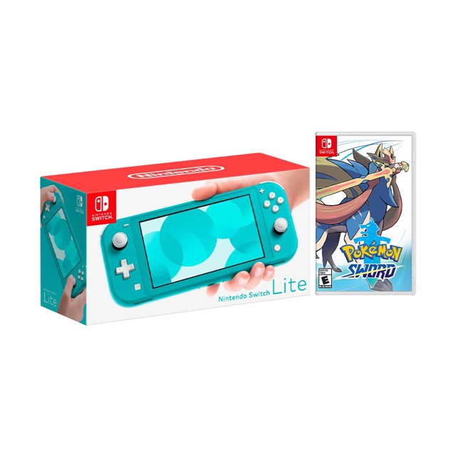 Nintendo Switch Lite Turquoise Bundle with Pokémon Sword NS Game Disc - 2019 New Game!