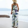 thumbnail image 4 of successthop Womens One Pieces Jumpsuit Plus Size Sleeveless Adjustable Strap Long Pants Floral Lounge Wear with Pockets, 4 of 6