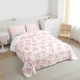 thumbnail image 3 of jejeloiu Cartoon Bowtie Ribbon Full Size Comforter Sets,Pink Beige Bedding Sets For Girl Reversible 3pcs, 3 of 8