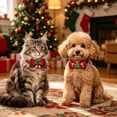 thumbnail image 6 of Dog Collar Green Plaid Bowtie with Bell Extra Small Christmas Holiday, 6 of 7