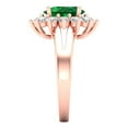 thumbnail image 3 of Halo Engagement Ring for Women - 2.72ct Simulated Emerald in 18K Rose Gold Promise Ring, 3 of 6