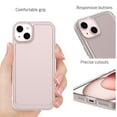 thumbnail image 3 of CoverON For Apple iPhone 15 Case, Hybrid Slim fit Hard Back TPU Rim Phone Rigid Cover, Clear with Chrome Buttons, 3 of 8