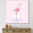thumbnail image 2 of Standing On One Toes Pink Flamingo 30 in x 30 in Painting Canvas Art Print, by Designart, 2 of 4
