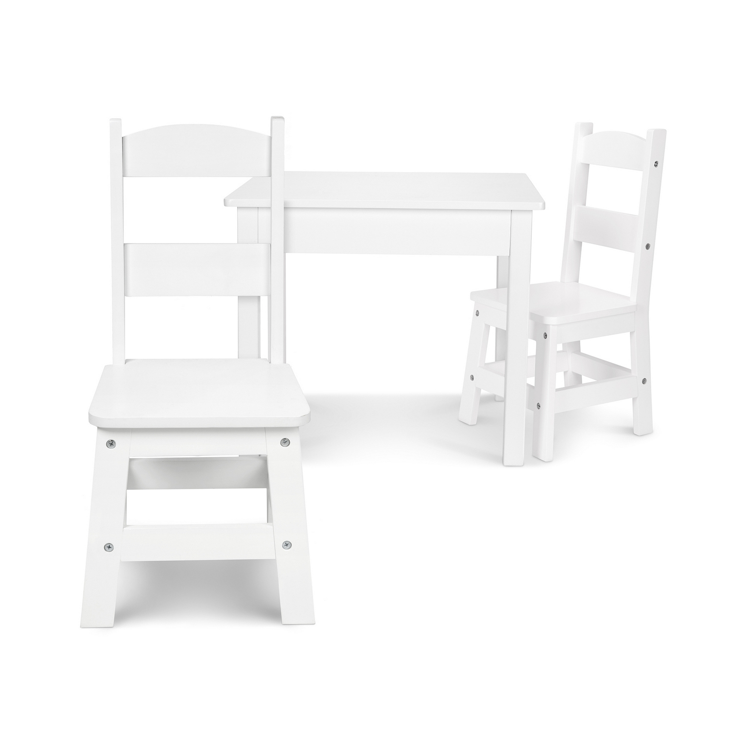 Melissa & Doug Learn-to-Play Piano with Wooden Table & Chairs, White