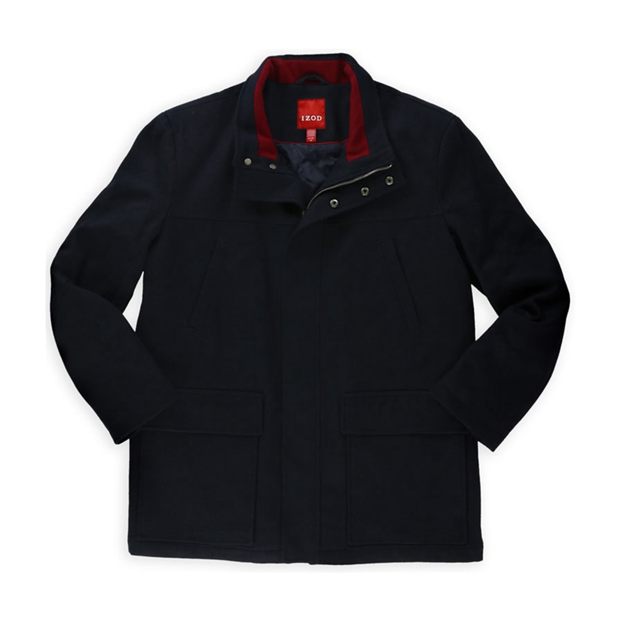 IZOD Mens Wool-Blend Pea Coat, Blue 
