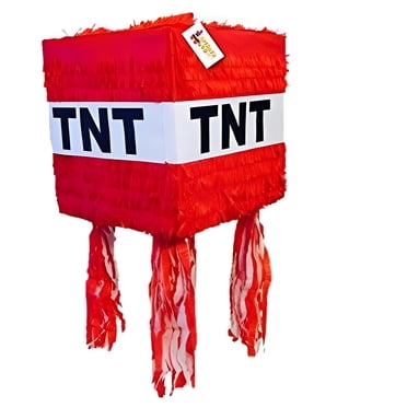 TNT Pinata Red Color Pixel Themed Birthday Party Supplies Decoration Gamer Video Game Theme