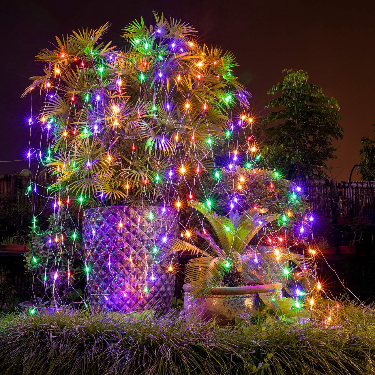 Bibana 13.1ft x 6.6ft 360 LED Christmas Net Lights, Mesh String Lights with 8 Modes for Indoor Outdoor Holiday & Party Decor (Multicolor)