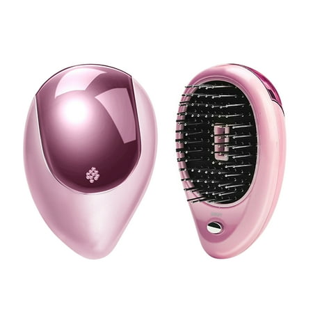 Hair Brush Mini Portable Electric Ionic Hairbrush in Beauty Anti-static Mini Hair Brush Massage Comb Massager ()