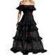thumbnail image 1 of Vestido maxi de encaje de verano para mujer Vestido con volantes en cascada sin grapas Ahueca hacia fuera Vestidos de fiesta femeninos Club nocturno Fridja  qw563, 1 of 6
