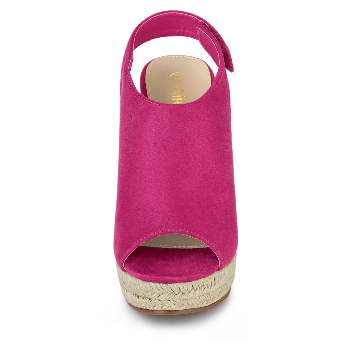DARING DIVA Slingback Platform Wedges Heel Espadrille Wedge Sandals Hot Pink 8