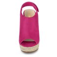 thumbnail image 2 of Sandalias De Cuña Tacón De Plataforma Alpargata Para Mujer Rosa caliente 36, 2 of 6