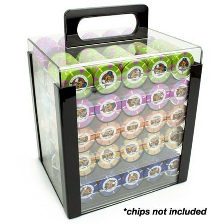 Brybelly Acrylic Poker Chip Carrier (1000-Count) with Chip (Best Heads Up Poker App)