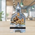thumbnail image 3 of Designocracy 892080C-DG 6 x 3 x 3 in. Holy Night Winter Cathedral Cell Phone Stand Inspirational Decor with Wood Mobile Holder Organizer, 3 of 11