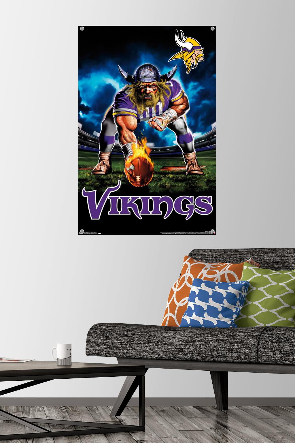 NFL Minnesota Vikings - 3 Point Stance 19 Wall Poster with Push Pins, 22.375" x 34"