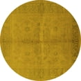 thumbnail image 1 of Ahgly Company Indoor Round Oriental Yellow Industrial Area Rugs, 4' Round, 1 of 4