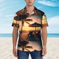 thumbnail image 2 of Fotbe Hawaiian Sunset Beach Camisa Hawaiana para Hombre Unisex – Camisa Casual de Verano con Botones de Manga Corta de Algodón y Lino,3X-Large, 2 of 7