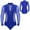 Blue, variant on Aislor Men Mesh Latin Dance Leotard Long Sleeve Shiny Gymnastics Bodysuit Ballroom Dancewear White L