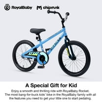 RoyalBaby Rocket 18" Inch Bicycle with Kickstand for Toddlers, Unisex, Ages 7-9 Years, Light Blue