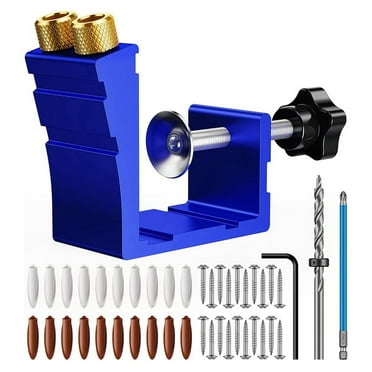 Pocket Hole Jig Kit Drill Guide Jig Set for 15° Angled Holes for Woodworking