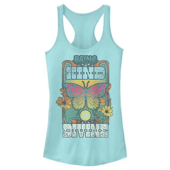 Junior's Lost Gods Being Kind Is Divine Racerback Tank Top Cancun Large