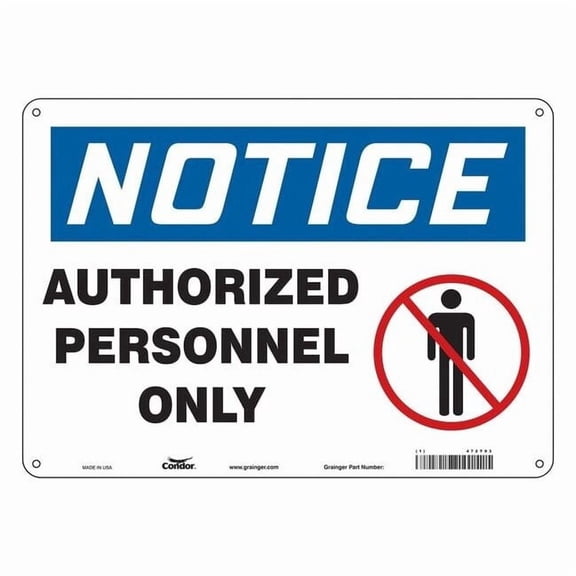 Safety Sign, 10 in Height, 14 in Width, Polyethylene, Horizontal Rectangle, English, 472T93